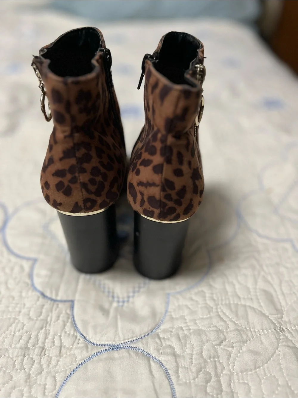 New Look Leopard-Print Ankle Booties in Brown